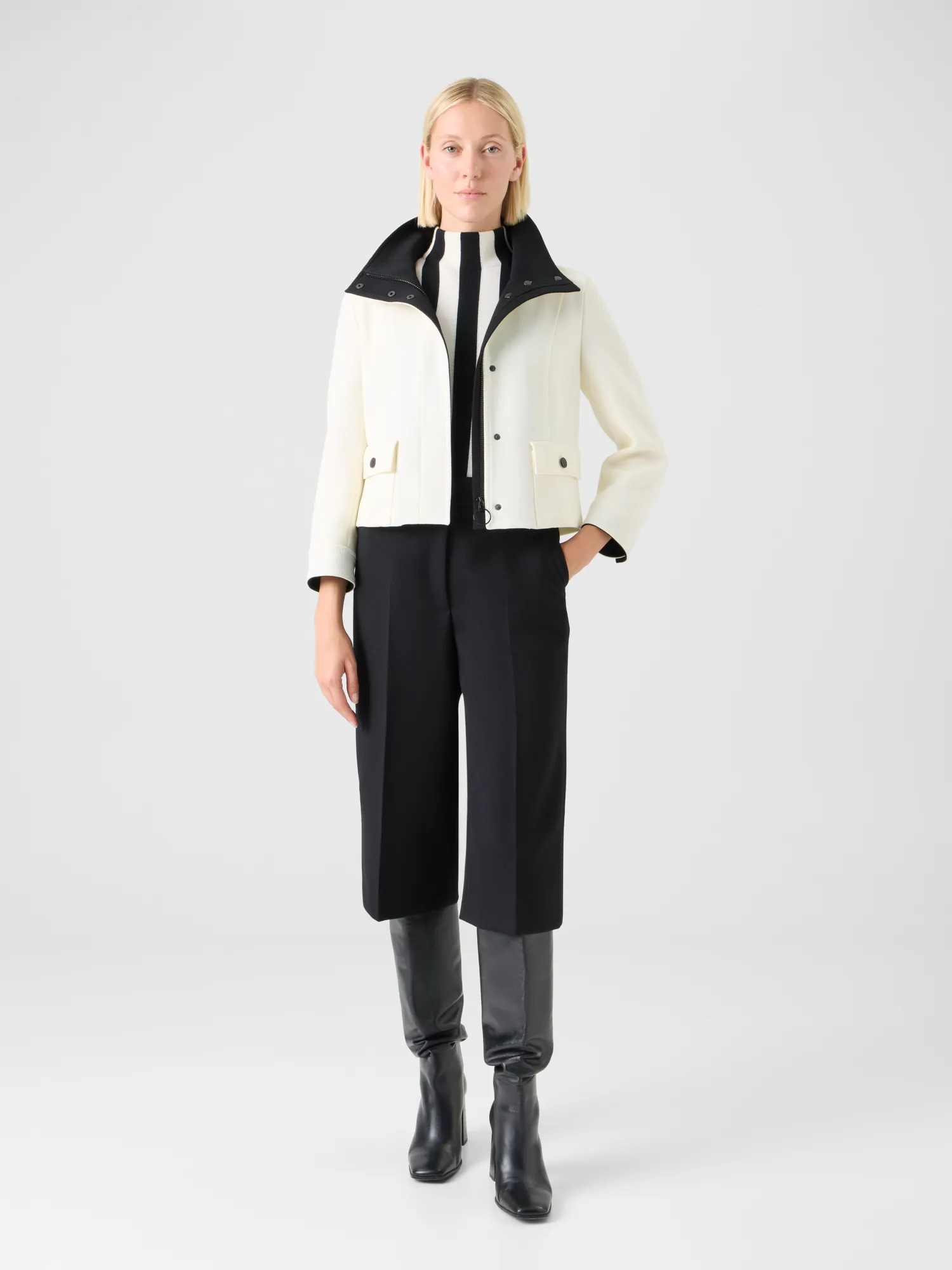 Contrast Wool Tricotine Jacket sold by Akris product image thumbnail 2
