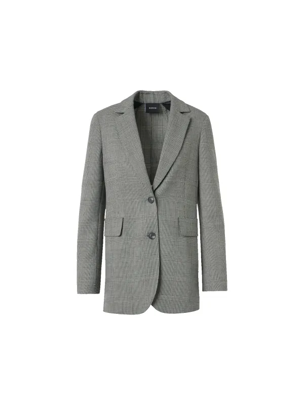 Prince of Wales Check Wool Stretch Double-Face Jacket sold by Akris