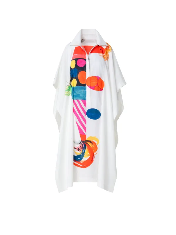 Cotton Caftan Dress with Rooster Print sold by Akris