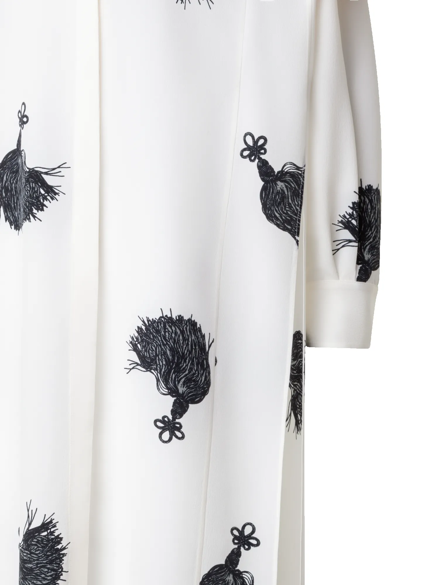 Long Silk Tunic Dress with Tassels Print sold by Akris product image thumbnail 4