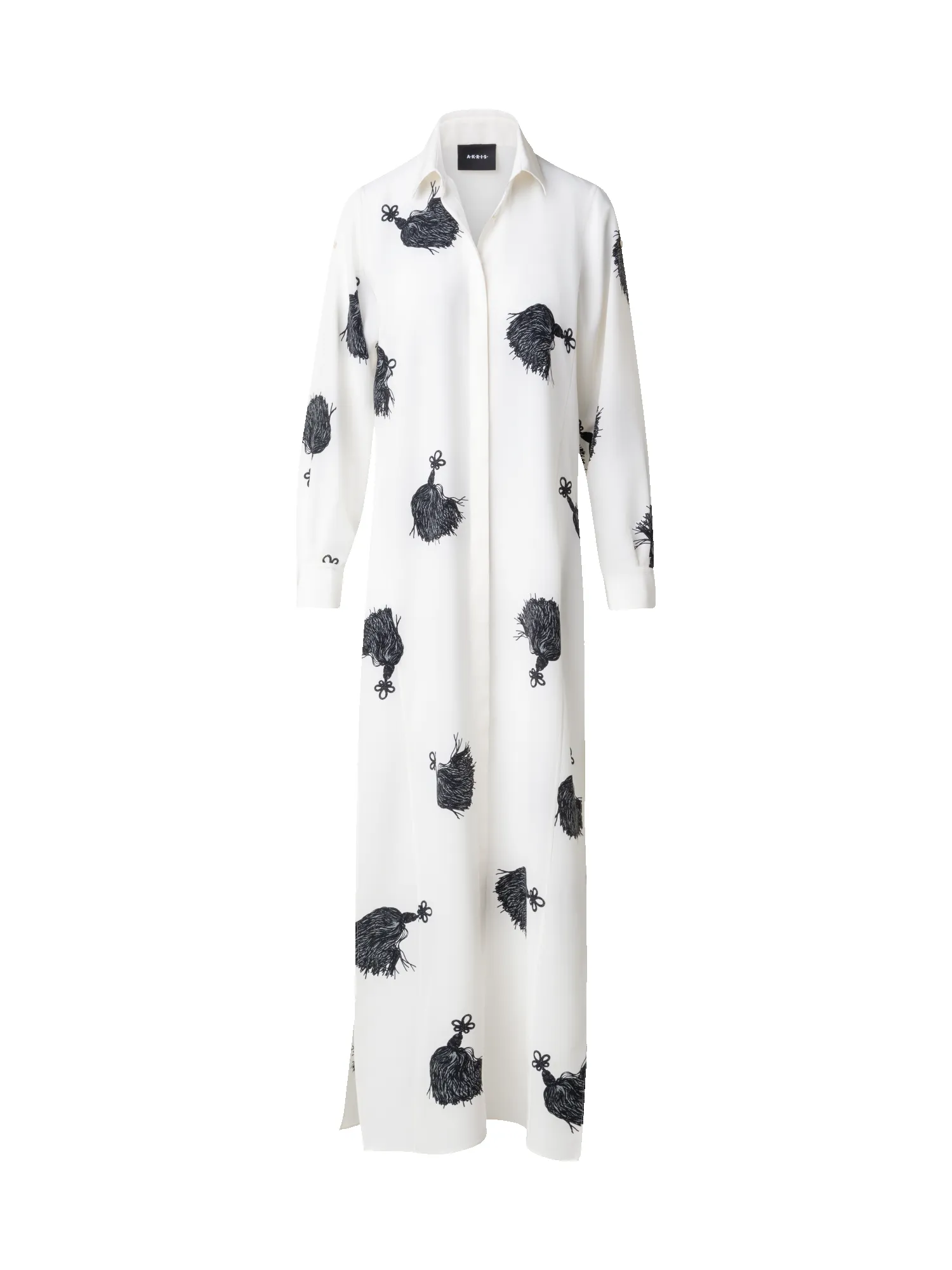Long Silk Tunic Dress with Tassels Print sold by Akris