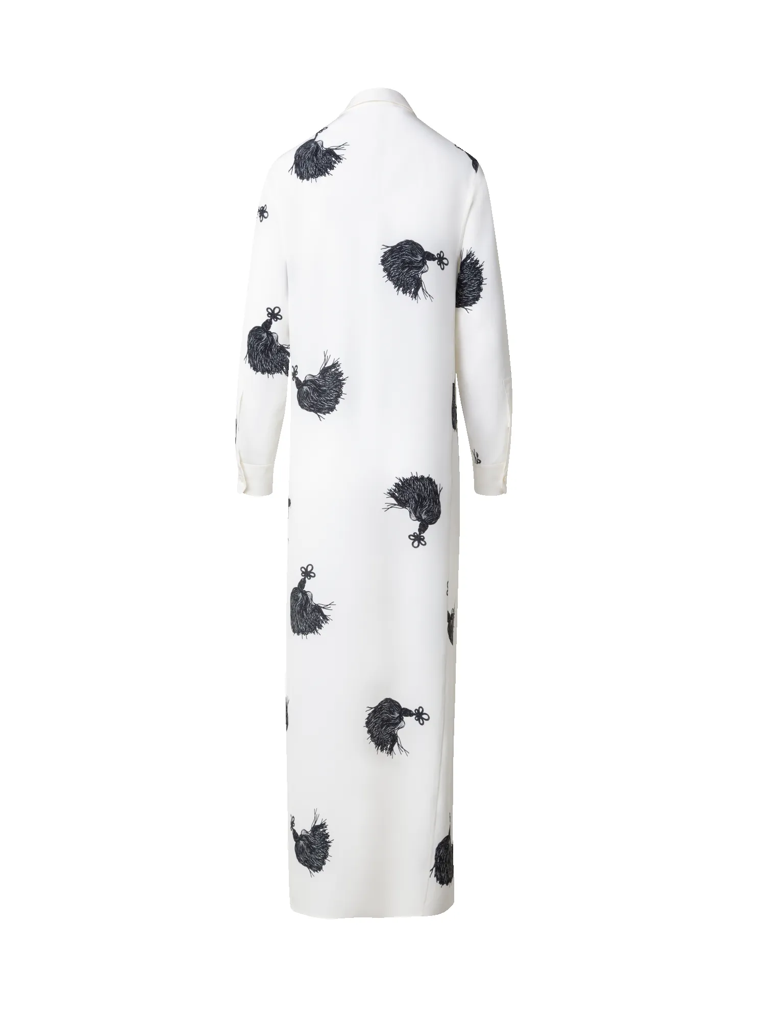 Long Silk Tunic Dress with Tassels Print sold by Akris product image thumbnail 5