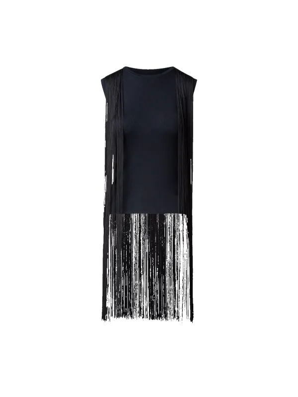 Silk Lurex Top with Long Fringes sold by Akris