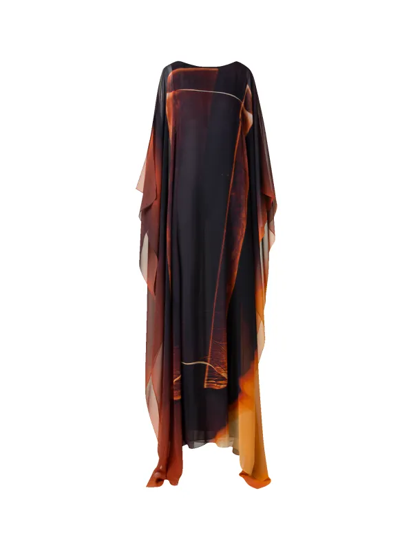 Caftan Silk Gown with Tube Print made by Akris
