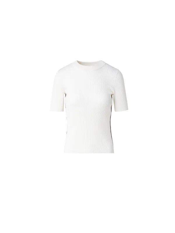 Merino Wool Knit Sweater with Contrast Piping made by Akris Punto