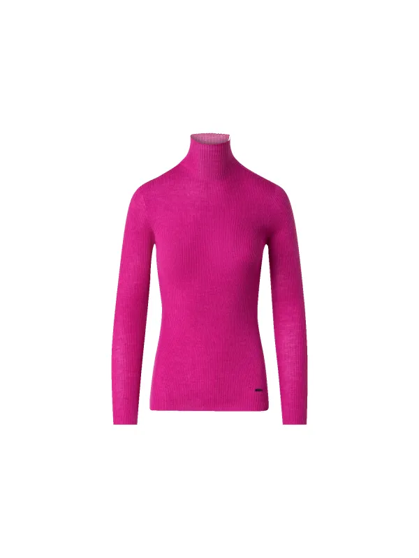 Fine Rib Cashmere Mock Neck Sweater made by Akris
