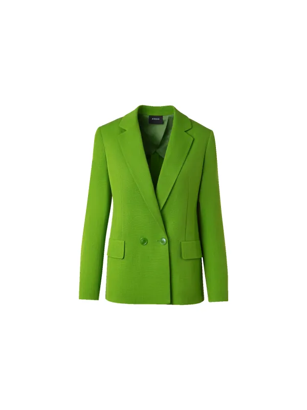 Double Breasted Blazer in Shantung Silk sold by Akris