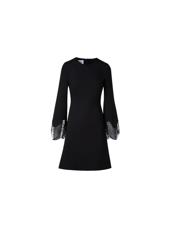 Jersey Mini Dress with Wave Lace made by Akris Punto