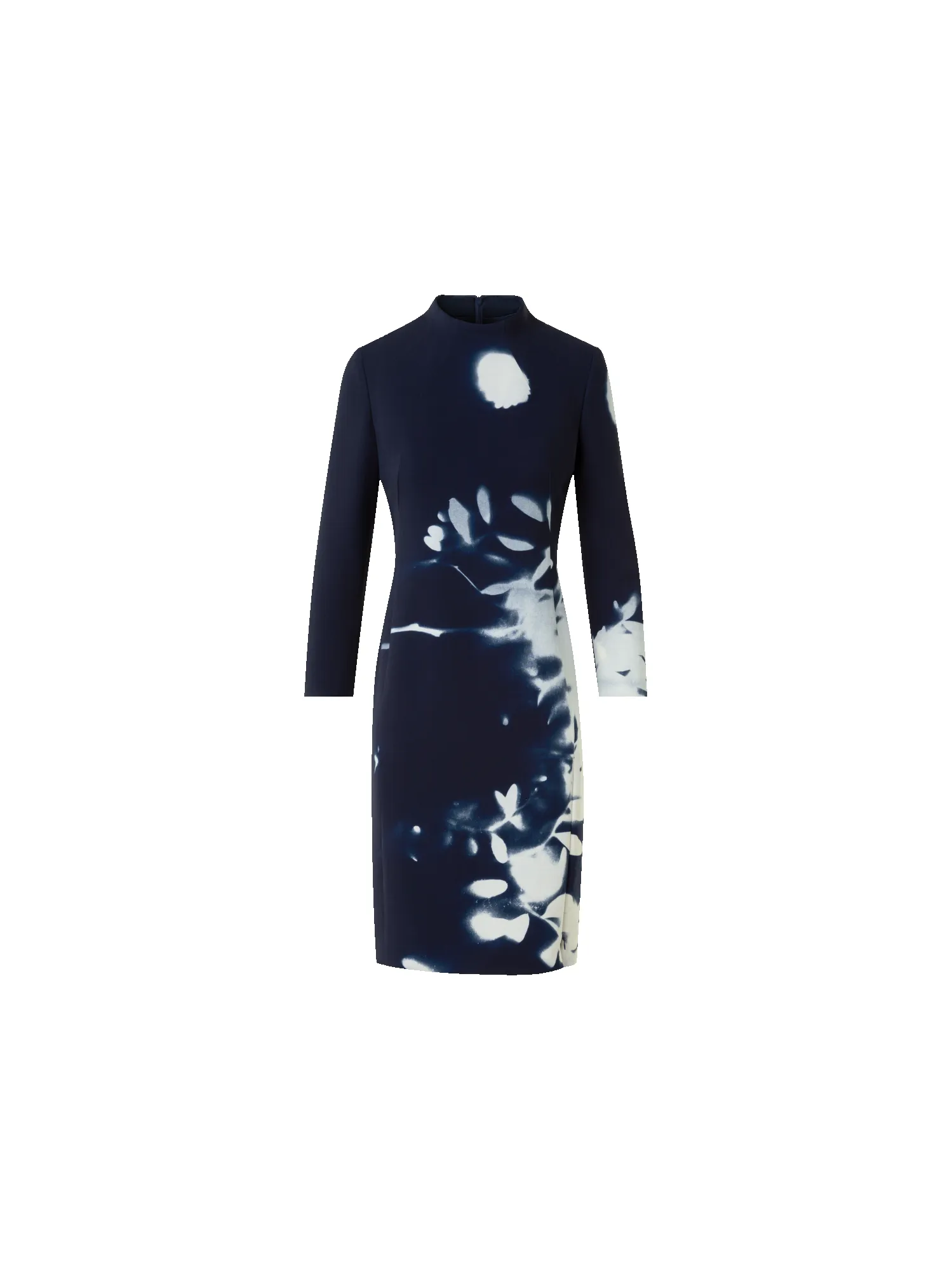 Short Wool Mock Neck Dress in Wildflower Print sold by Akris