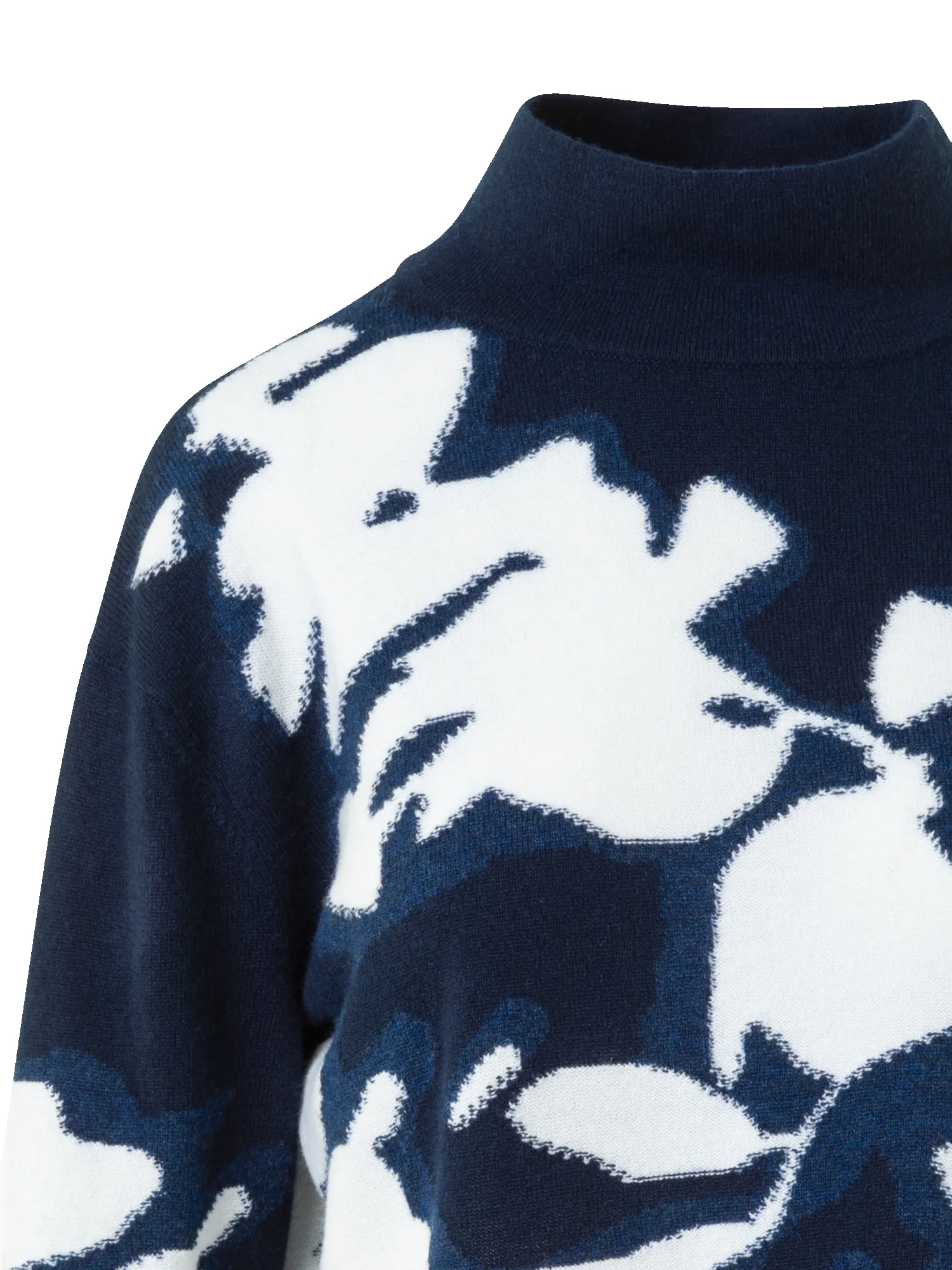 Cashmere Wildflower Intarsia Mock Neck Sweater sold by Akris product image thumbnail 3