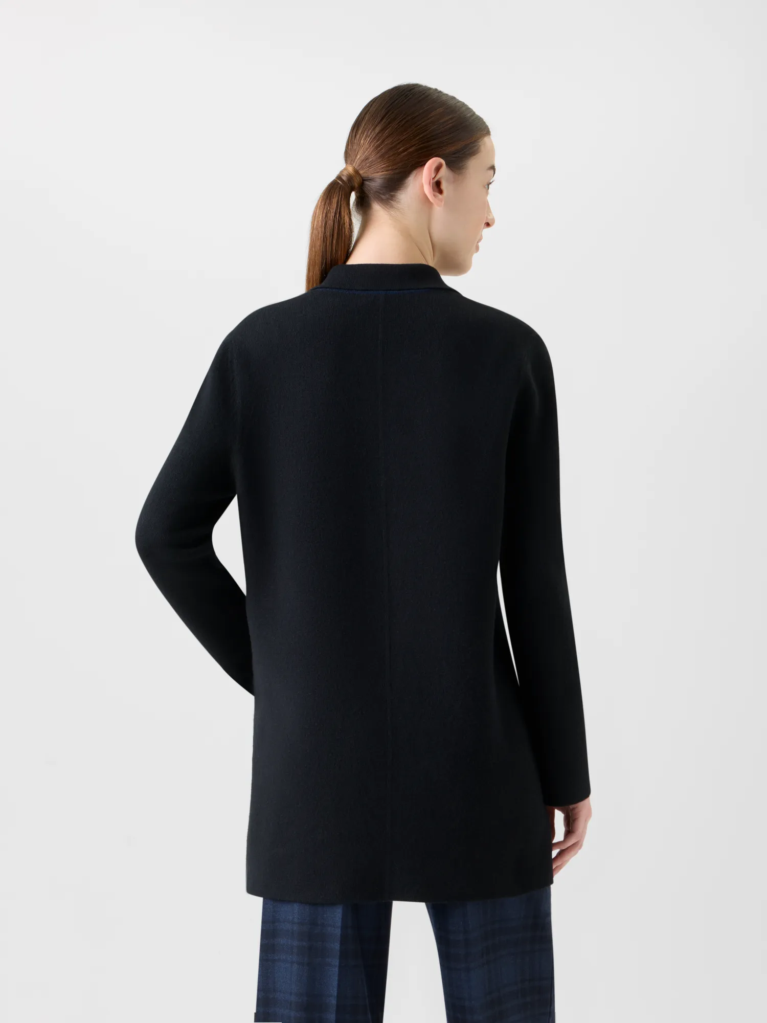 Short Bi-Color A-Line Cashmere Double-Face Coat sold by Akris product image thumbnail 5