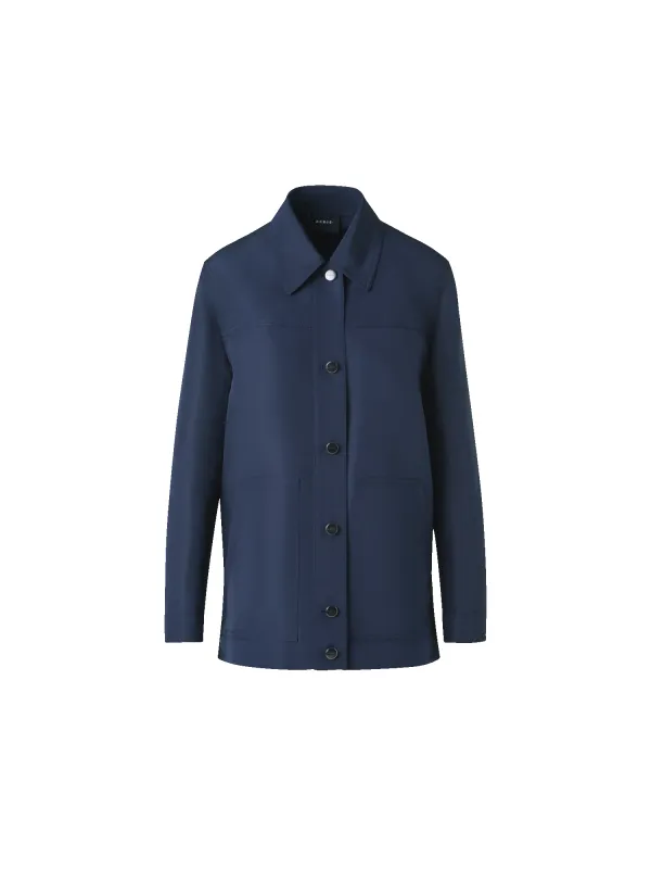 Ottoman Silk Shirt Jacket made by Akris