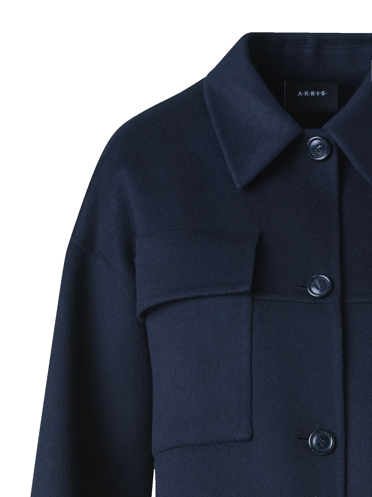 Short Boxy Cashmere Double-Face Shirt Jacket sold by Akris product image thumbnail 3