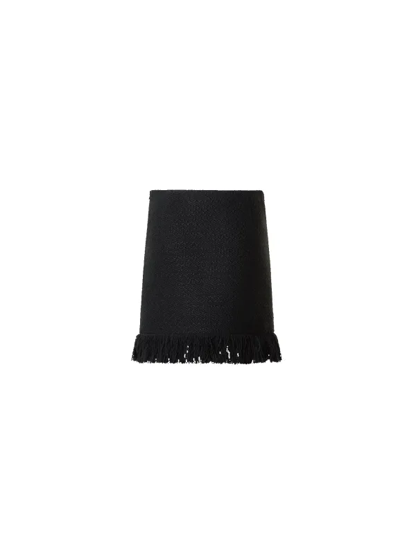 Tweed Bouclé Fringe Hem Mini Skirt sold by Akris