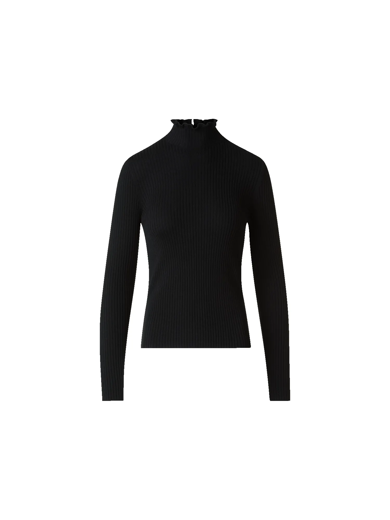 Merino Wool Knit Ruffle Mock Neck Sweater sold by Akris