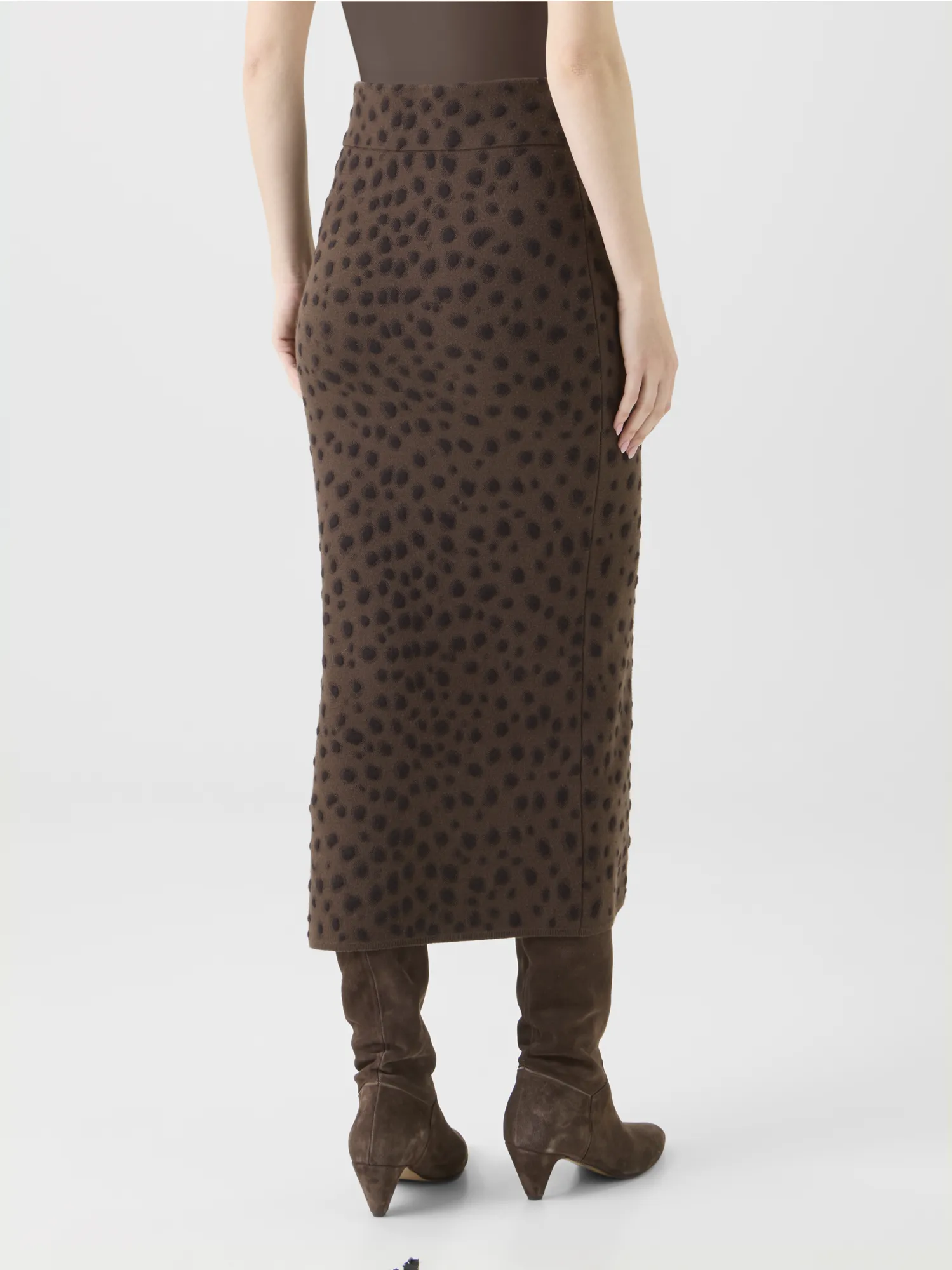 Merino Wool Knit Tube Skirt in Leopard Jacquard sold by Akris product image thumbnail 4