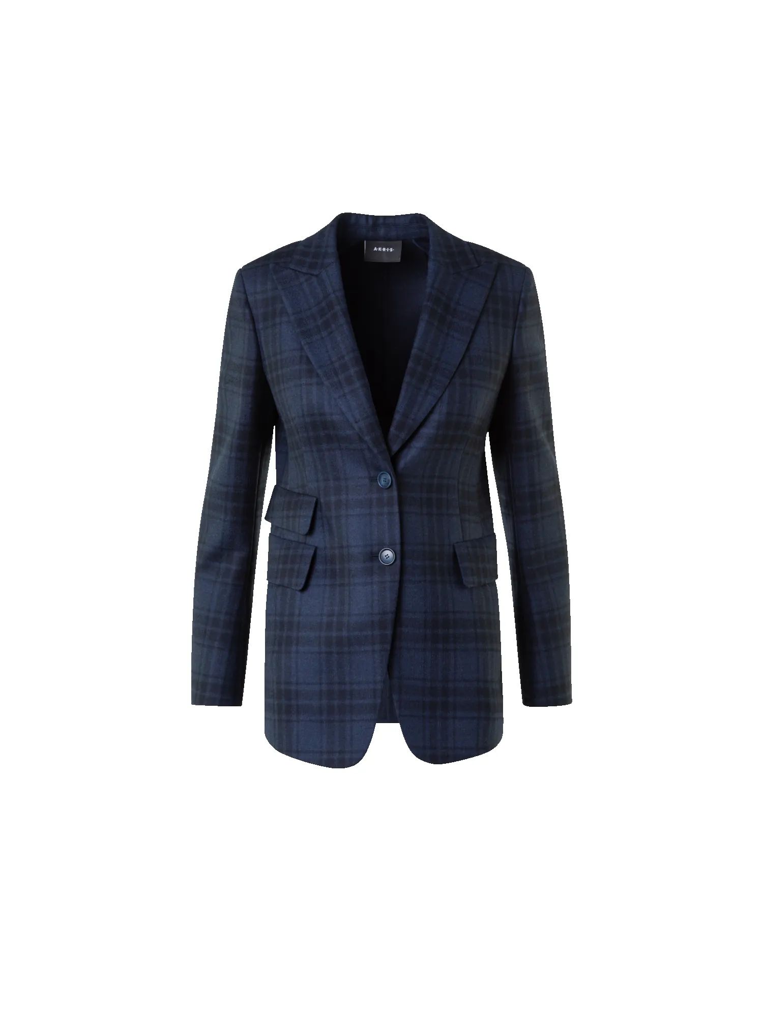 Long Double-Face Plaid Blazer Jacket sold by Akris