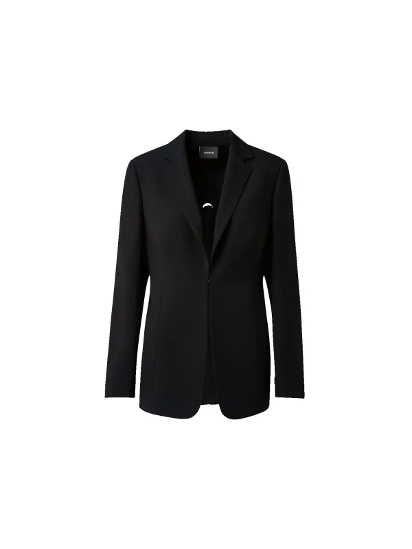 Wool Double-Face Blazer with a Leather-Lined Collar sold by Akris