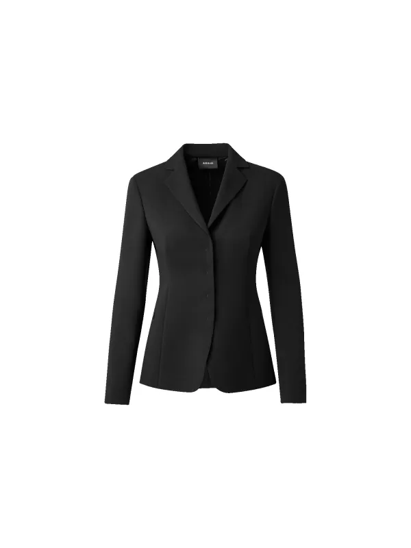 Wool Double-Face Blazer with Leather Collar sold by Akris