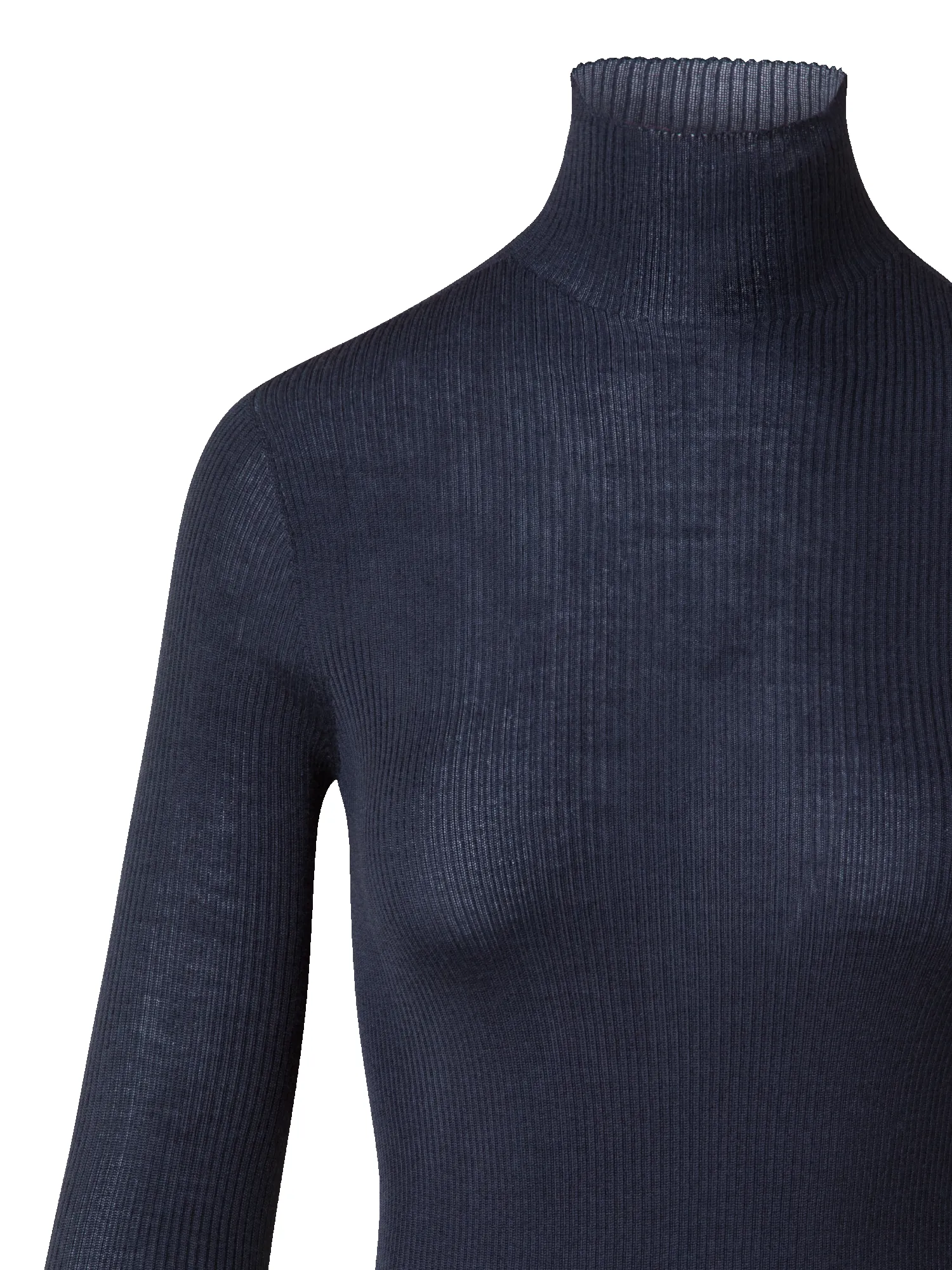 Fine Rib Cashmere Silk Mock Neck Pullover sold by Akris product image thumbnail 5