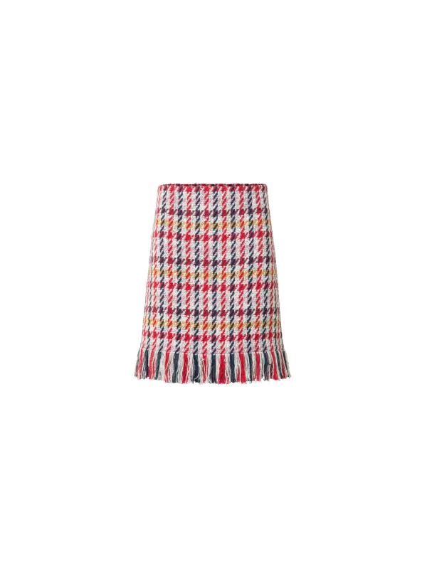 Mini Tweed Skirt in Checked Cotton-Blend made by Akris Punto