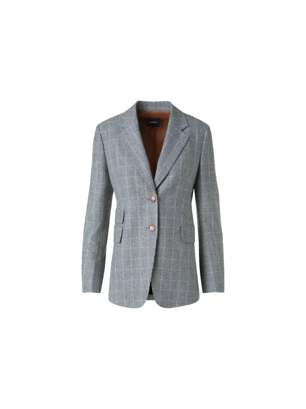 Long Prince of Wales Pure Cashmere Blazer made by Akris