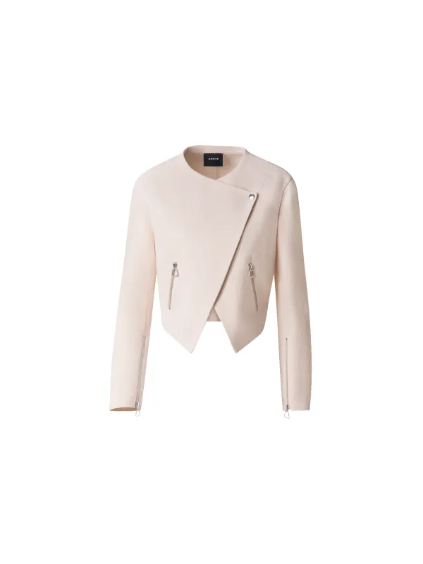 Asymmetrical Fitted Jacket in Wool Double-Face sold by Akris