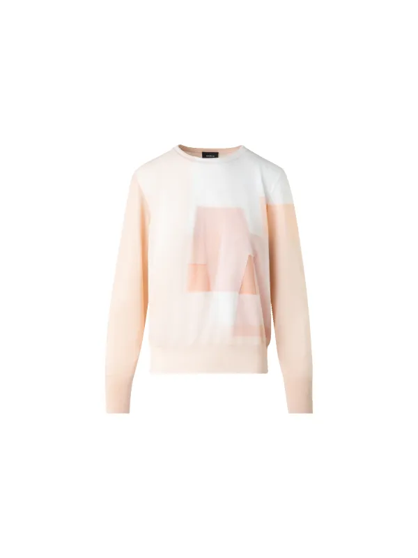 Double Layer Intarsia Long Sleeves Sweater made by Akris