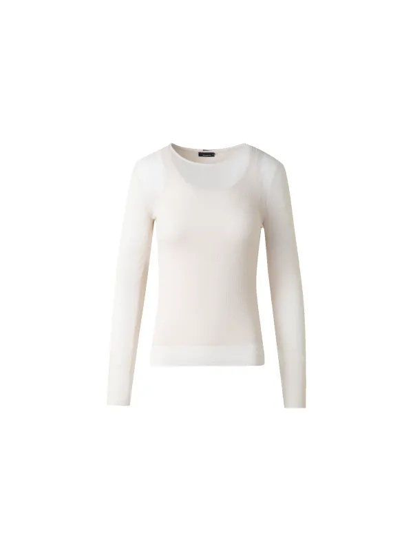 Double Layered Knit Sweater in Sheer Cotton made by Akris