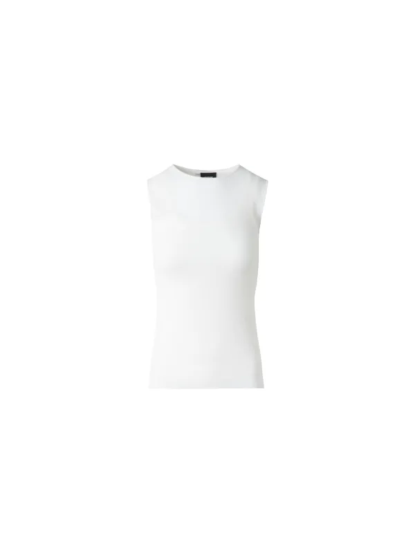 Double Layered Knit Top in Sheer Cotton sold by Akris