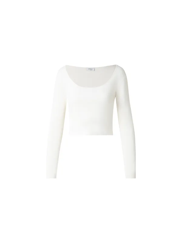 Cropped Long Sleeves Knit Top in Viscose sold by Akris