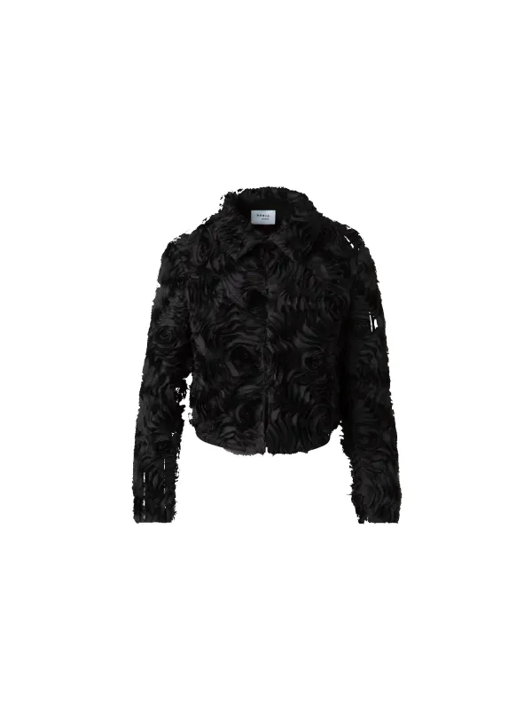 Short Jacket with 3D Carnation Embroidery sold by Akris