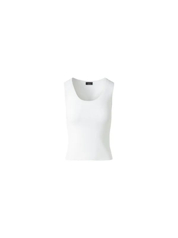 Cotton Viscose Rib Sleeveless Top made by Akris