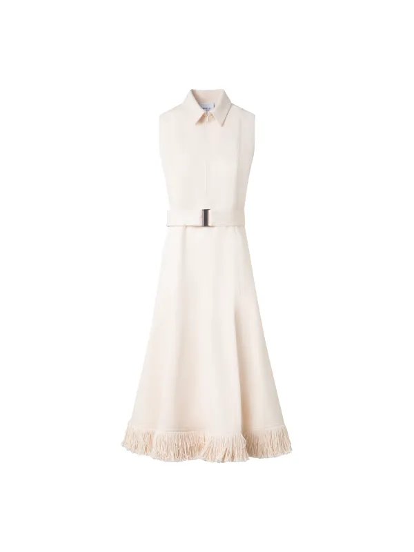 Fit and Flare Denim Midi Dress with Fringes sold by Akris