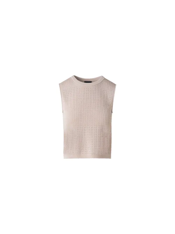 Knit Top in Silk Cotton Ajouré sold by Akris