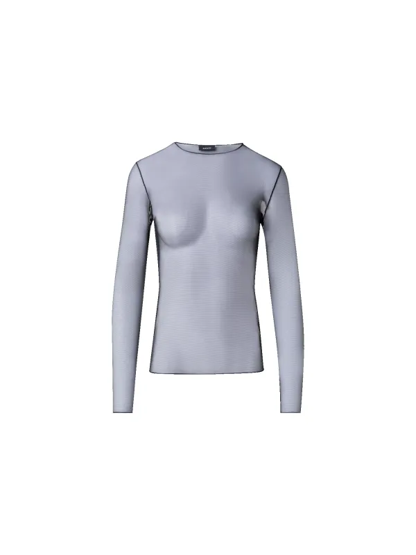 Long Sleeve Sheer Mesh Layering Top sold by Akris