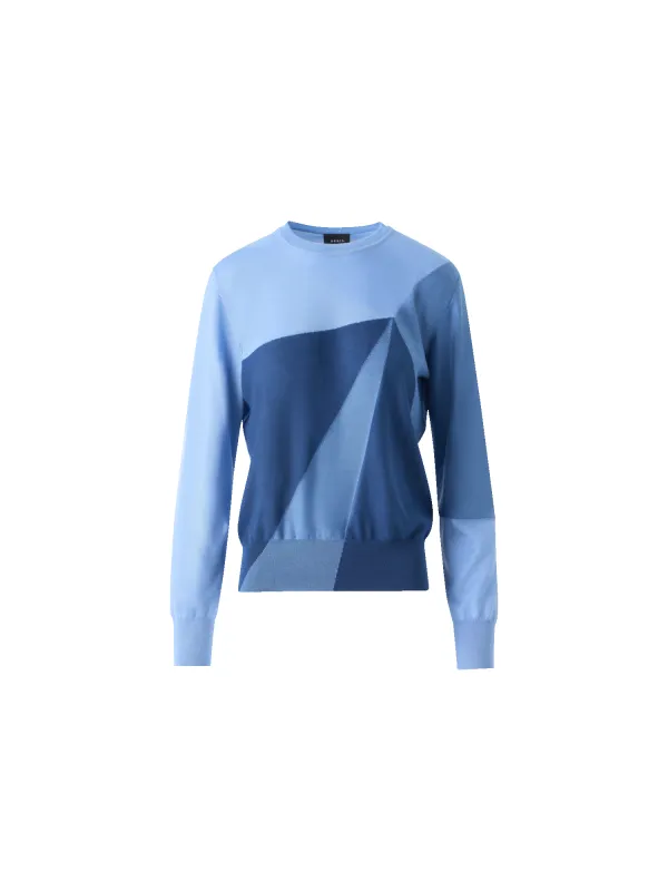 Cashmere-Silk Sunbeam Intarsia Sweater sold by Akris