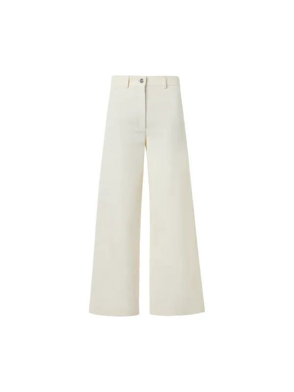 Cropped Wide-Leg Cotton Linen Gabardine Pants sold by Akris