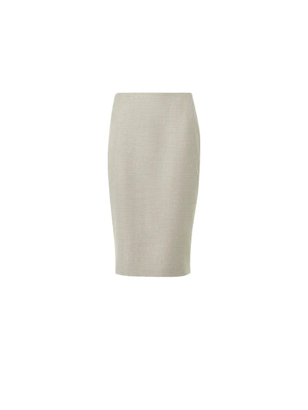 Cashmere Pepita Pencil Skirt sold by Akris