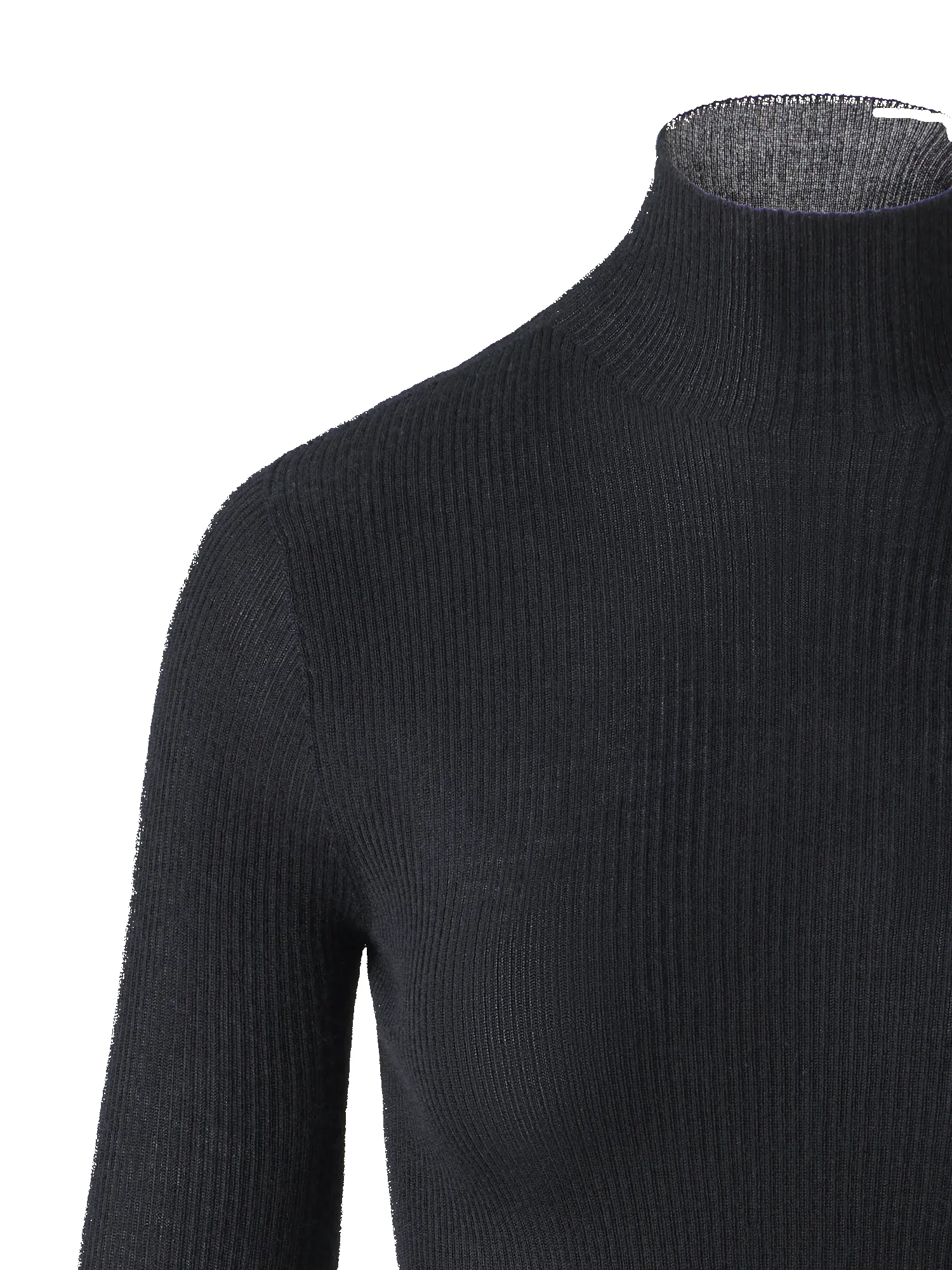Fine Rib Cashmere Silk Mock Neck Pullover sold by Akris product image thumbnail 3