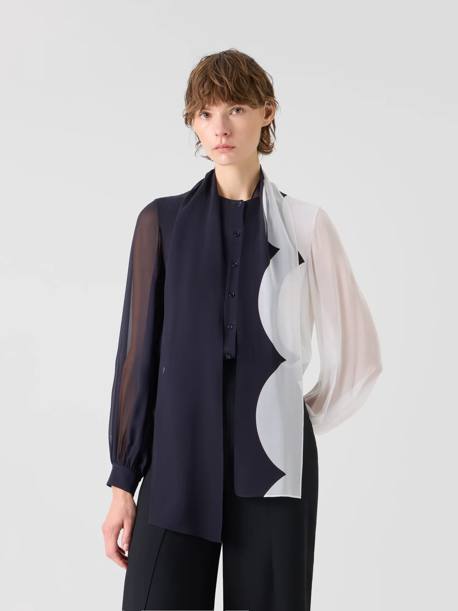 Silk Blouse with Volume Sleeves sold by Akris product image thumbnail 2