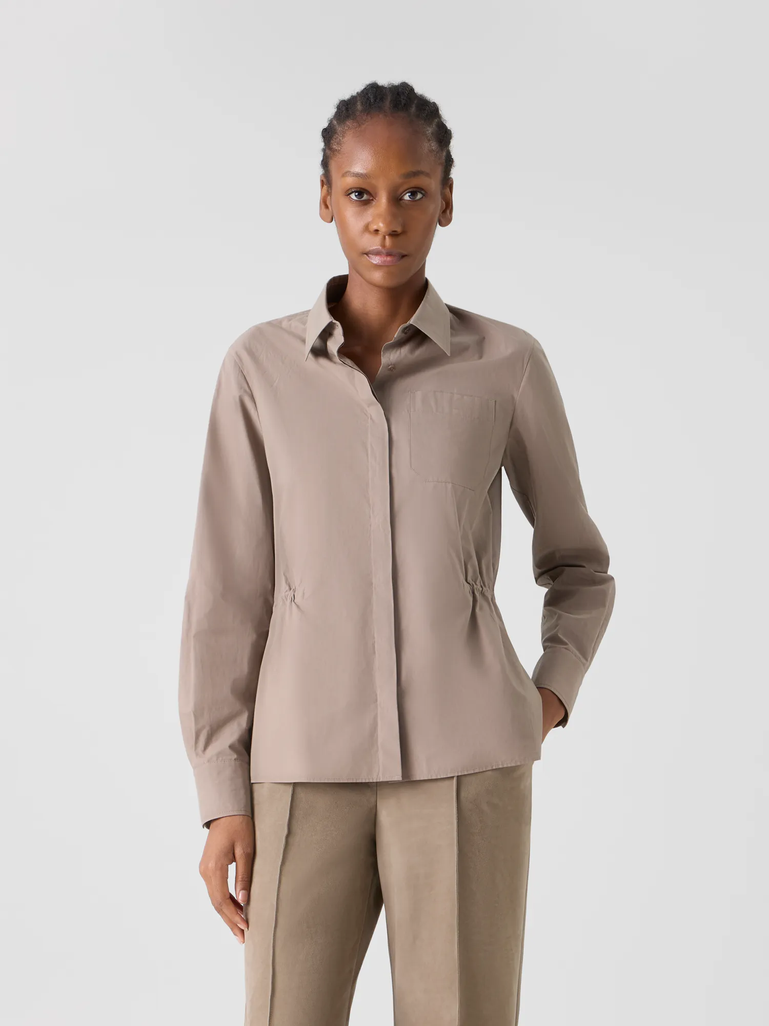Cotton Poplin Shirt with Waist Drawstring sold by Akris product image thumbnail 2