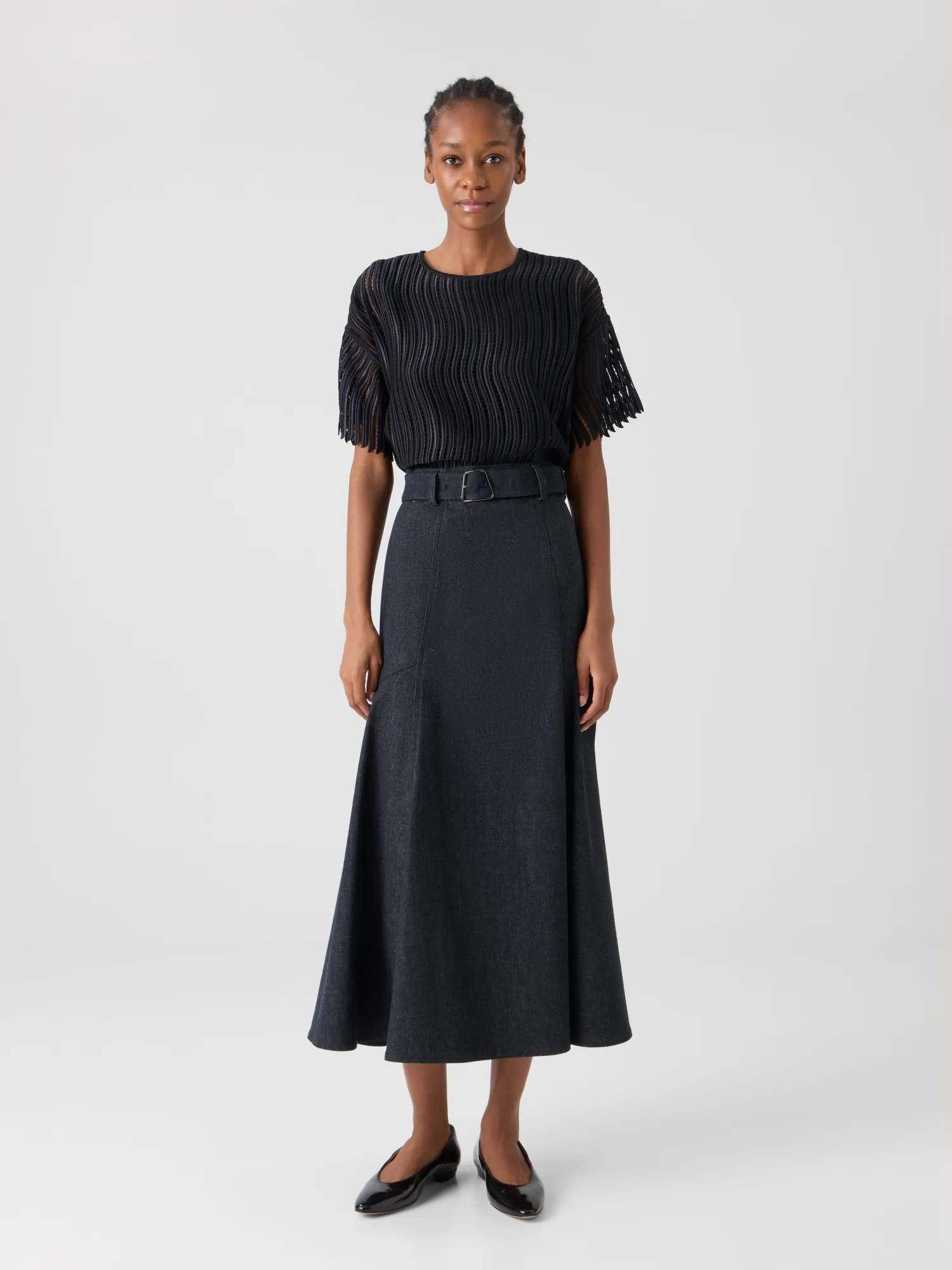 Denim A-line Midi Skirt sold by Akris product image thumbnail 2