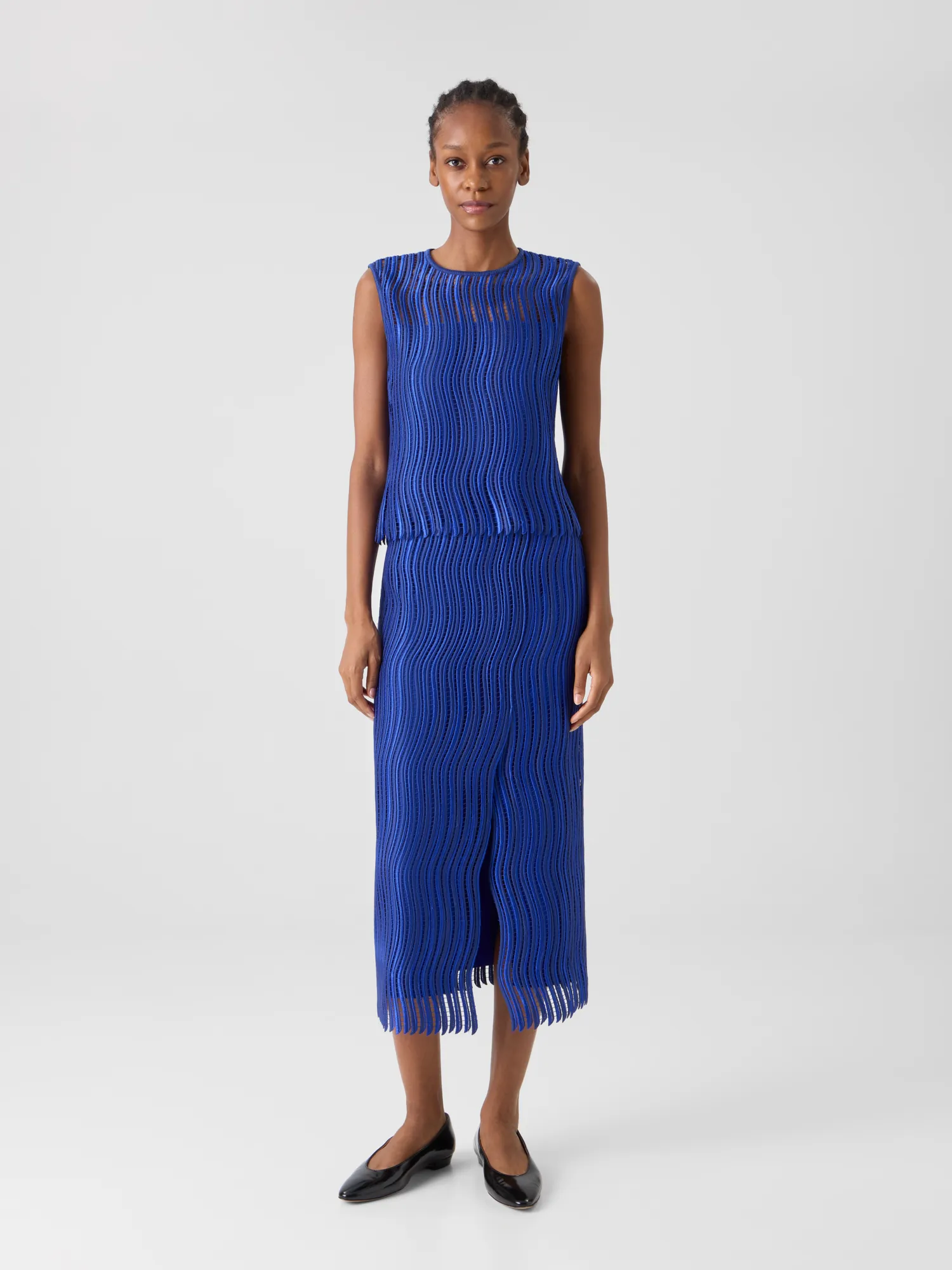 Midi Pencil Skirt in Wave Guipure sold by Akris product image thumbnail 2