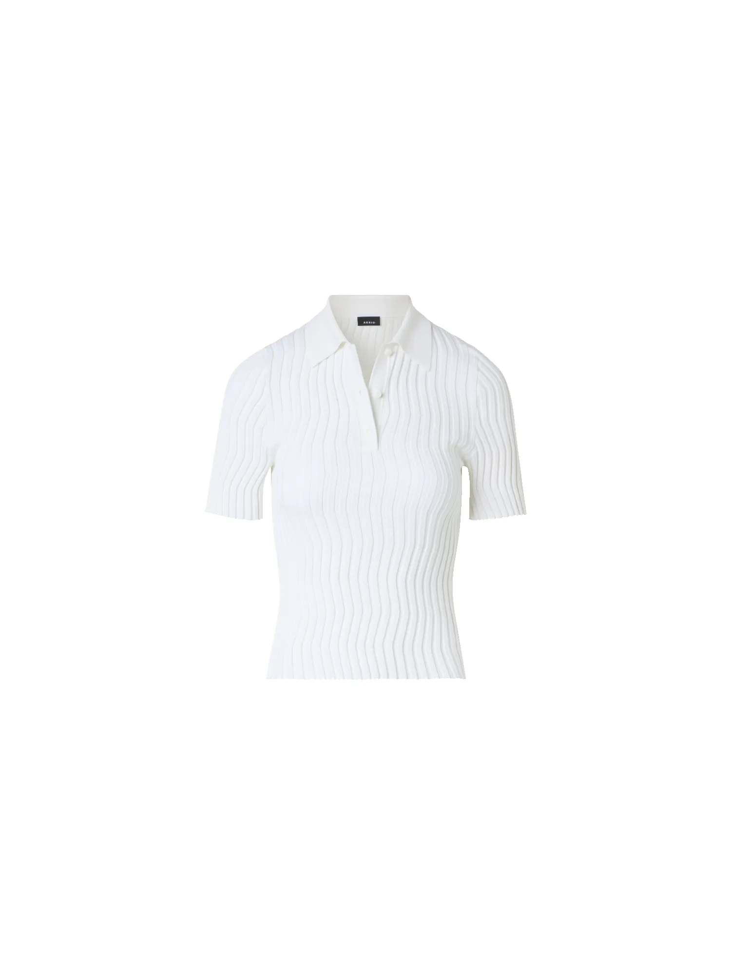 Fitted Stretch Cotton Silk Knit Polo sold by Akris