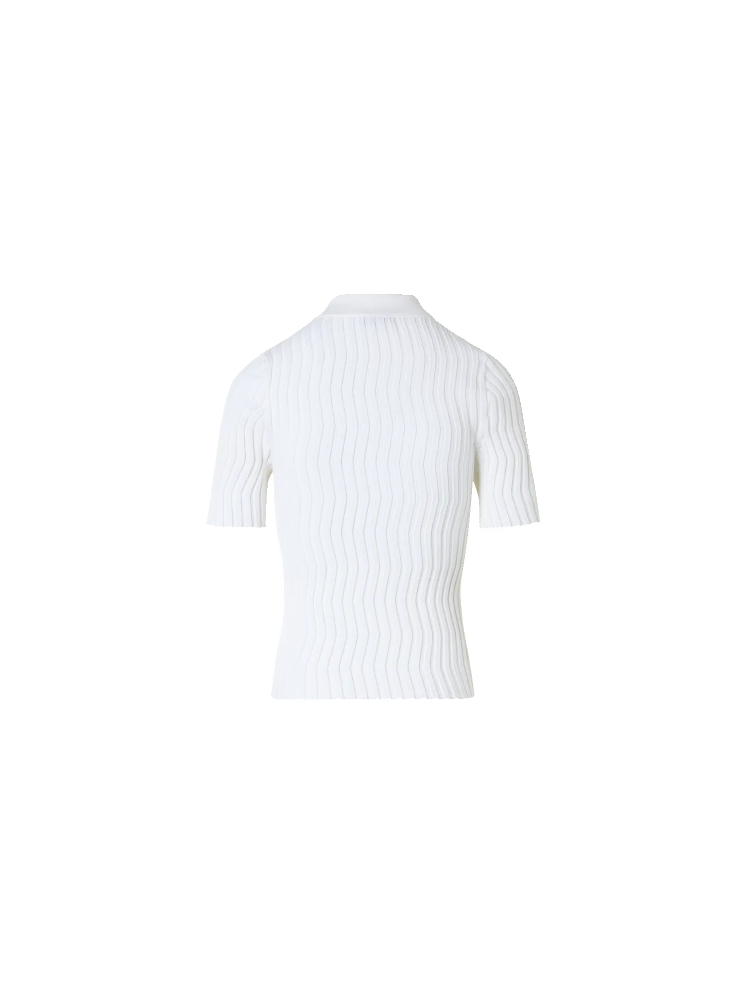 Fitted Stretch Cotton Silk Knit Polo sold by Akris product image thumbnail 2