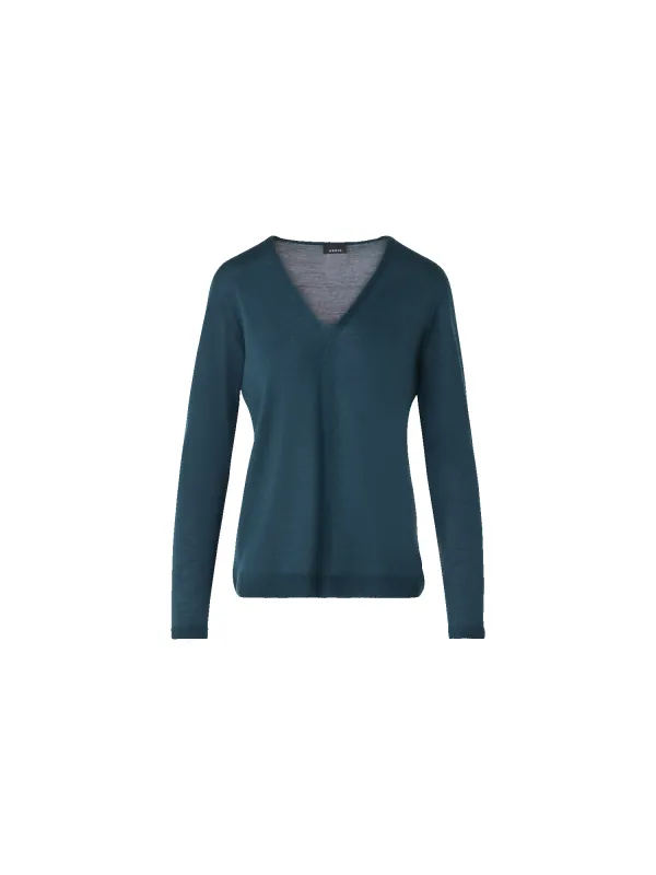 Seamless Cashmere Silk V-Neck Sweater made by Akris