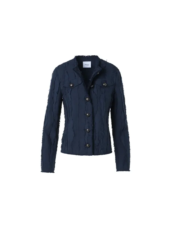 Fringed Wave Jacquard Cotton Jacket sold by Akris