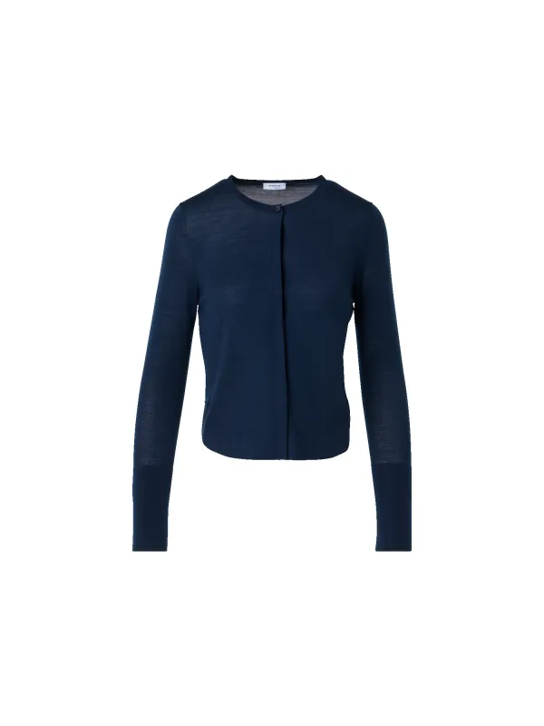 Lightweight Merino Wool Knit Cardigan made by Akris