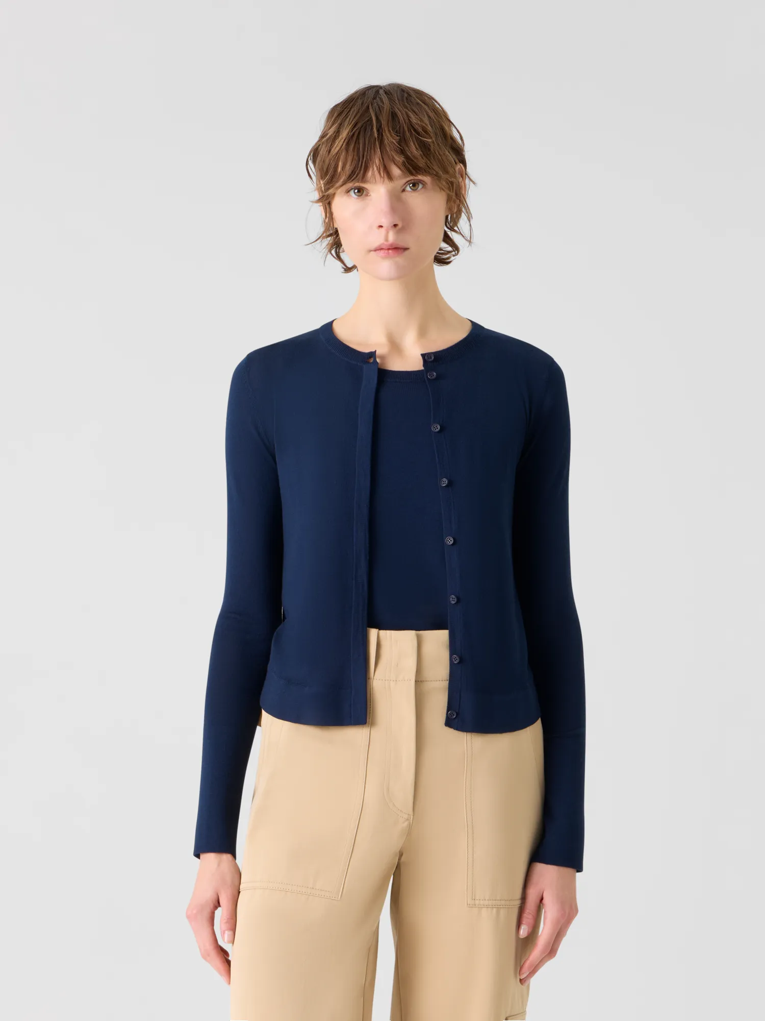 Lightweight Merino Wool Knit Cardigan sold by Akris product image thumbnail 2